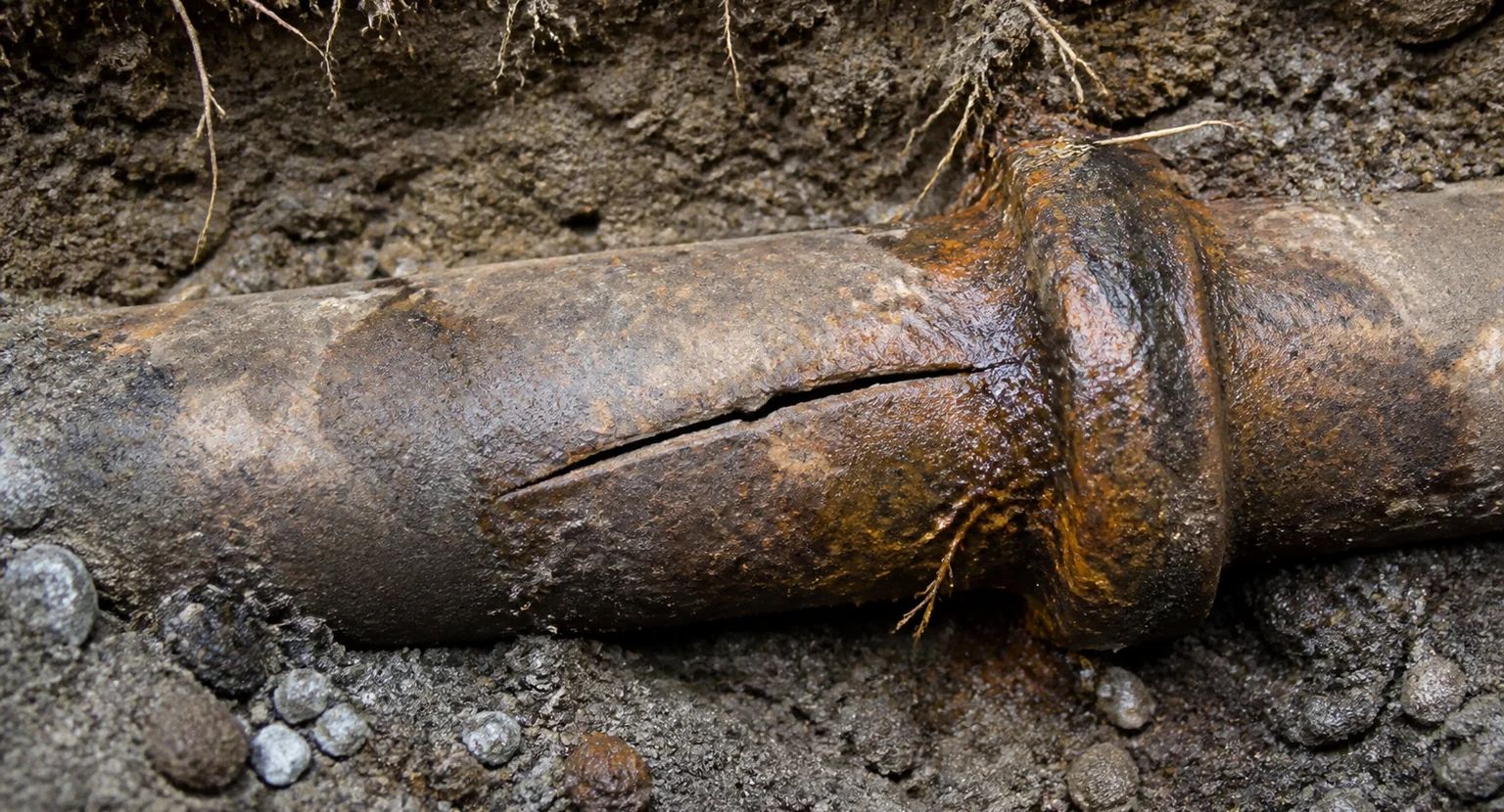 Damaged sewer pipe showing cracks and corrosion requiring professional repair in Seattle